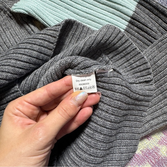 Vintage 90s Calvin Klein Womens Ribbed Turtleneck Sweater Long Sleeve in Gray - Picture 12 of 15